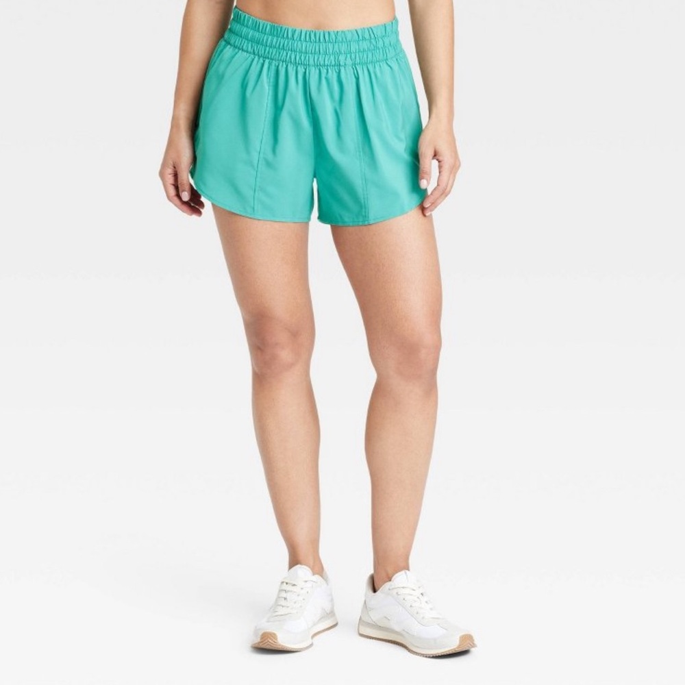 Women's Woven Mid-Rise Run Shorts 3"
- All In Motion Teal Green S